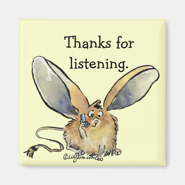Cartoon Jerboa Thank You Gift Magnet (Front)