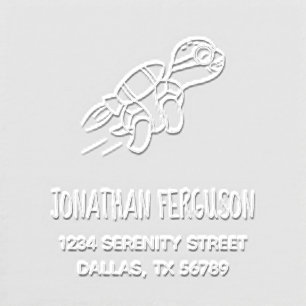 Cartoon Jetpack Turtle Address 2 Embosser