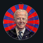 Cartoon Joe Biden Face Dartboard<br><div class="desc">Cartoon of Joe Biden on a colorful background of red and blue.</div>