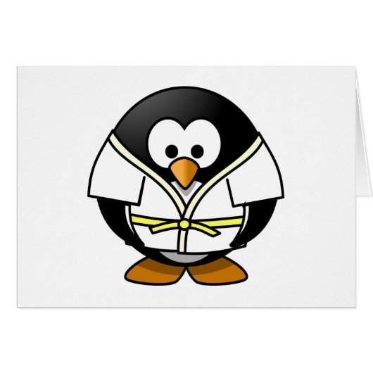 Cartoon Judo Penguin Cards (Front Horizontal)