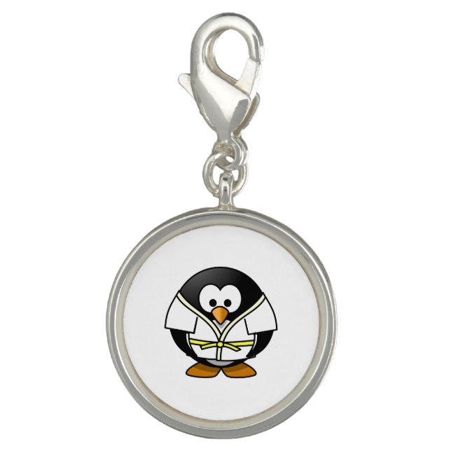 Cartoon Judo Penguin Charm (Front)