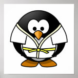 Cartoon Judo Penguin Poster at Zazzle