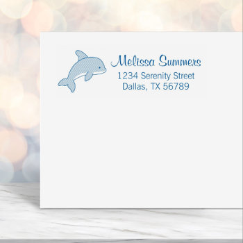 Cartoon Jumping Dolphin Address Self-inking Stamp by Chibibi at Zazzle