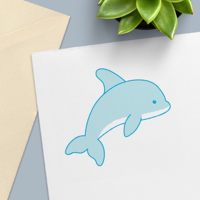 Cartoon Jumping Dolphin Self-inking Stamp (Creator Uploaded)