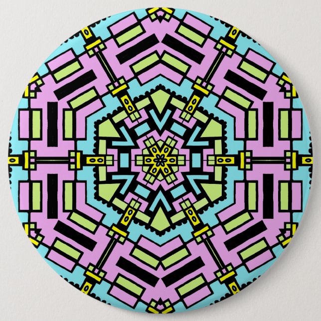 Cartoon Kaleidoscope - Colossal Pinback Button (Front)