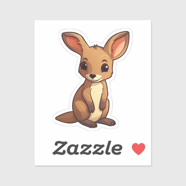 Cartoon kangaroo sticker (Sheet)