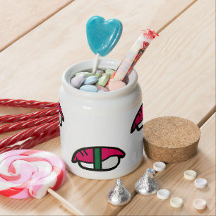 Cartoon Kawaii Sushi, Fish Rice & Seaweed Candy Jar