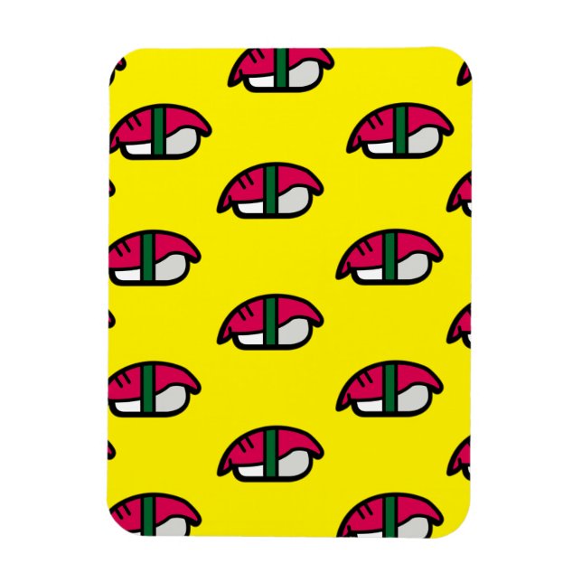 Cartoon Kawaii Sushi, Fish Rice & Seaweed Magnet (Vertical)