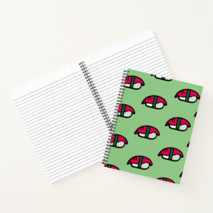 Cartoon Kawaii Sushi, Fish Rice & Seaweed Notebook