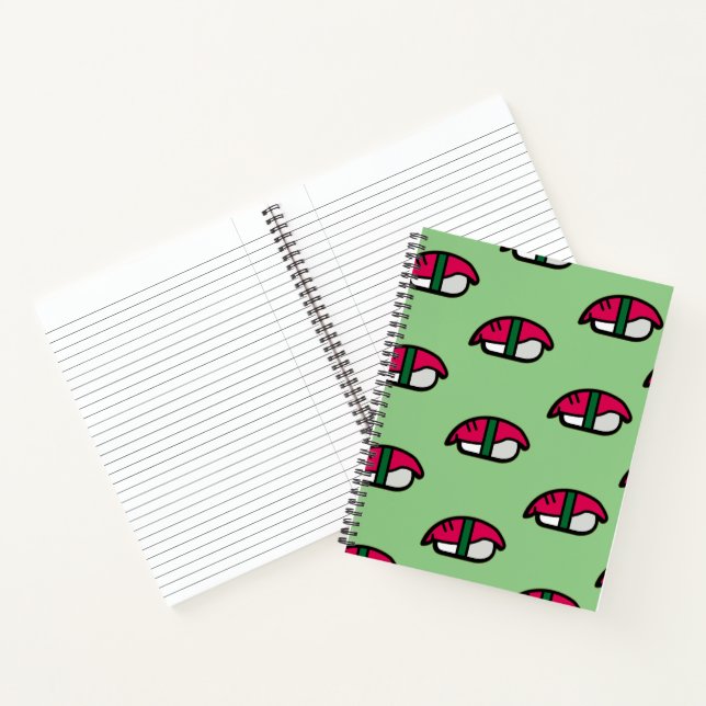Cartoon Kawaii Sushi, Fish Rice & Seaweed Notebook (Inside)