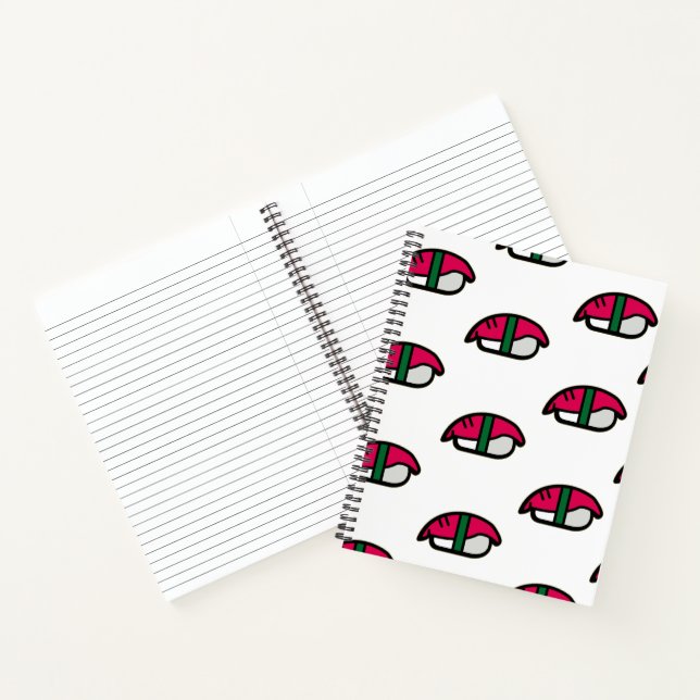 Cartoon Kawaii Sushi, Fish Rice & Seaweed Notebook (Inside)