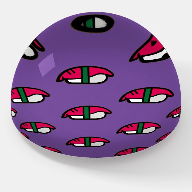 Cartoon Kawaii Sushi, Fish Rice & Seaweed Paperweight (Angled)