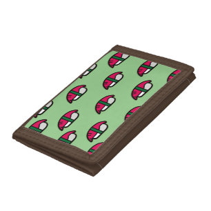 Cartoon Kawaii Sushi, Fish Rice & Seaweed Trifold Tri-fold Wallet