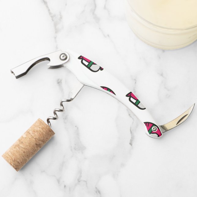 Cartoon Kawaii Sushi, Fish Rice & Seaweed Waiter's Corkscrew (Front)