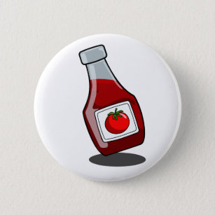 Cartoon Ketchup Bottle Button