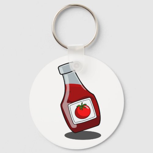 Cartoon Ketchup Bottle Keychain