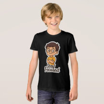 Cartoon Kid Sticker with Glasses – "Stay Focused