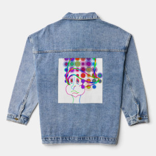 Cartoon Kid With Goofy Hat Denim Jacket