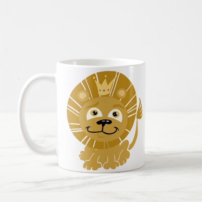 Cartoon King of the Jungle Coffee Mug (Left)