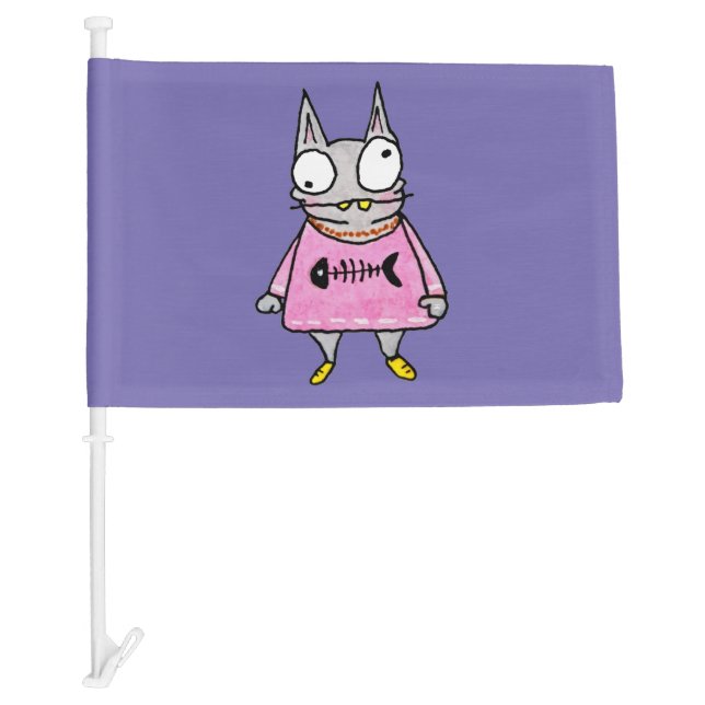Cartoon Kitten Car Flag (Front)