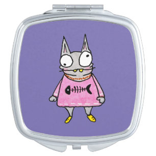 Cartoon Kitten Compact Mirror