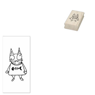 Cartoon Kitten Rubber Stamp