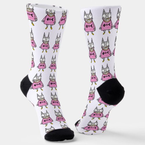 Cartoon Kitten Socks