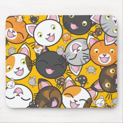 Cartoon Kitty Cats Fun Mouse Pad