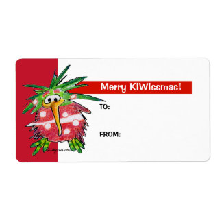 Cartoon Kiwi Bird Cute Christmas Gift Tag Labels