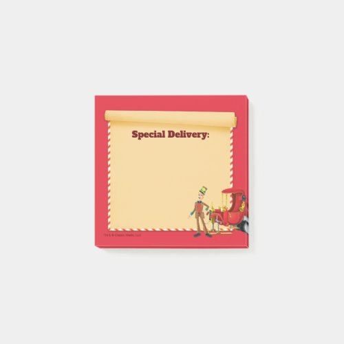 Cartoon Kluger Delivering Mail Post_it Notes