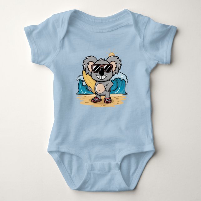 Cartoon Koala Baby Bodysuit (Front)