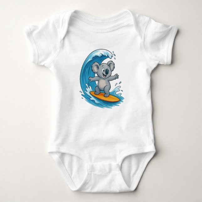 Cartoon Koala Bear Baby Bodysuit (Front)