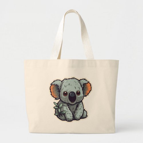 CARTOON KOALA BEAR LARGE TOTE BAG