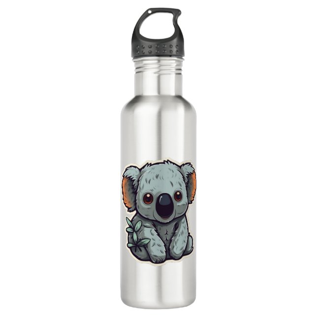 CARTOON KOALA BEAR STAINLESS STEEL WATER BOTTLE (Front)