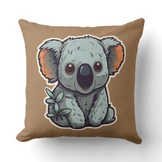 CARTOON KOALA BEAR THROW PILLOW