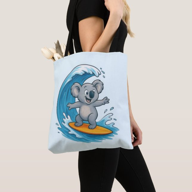 Cartoon Koala Bear Tote Bag (Close Up)