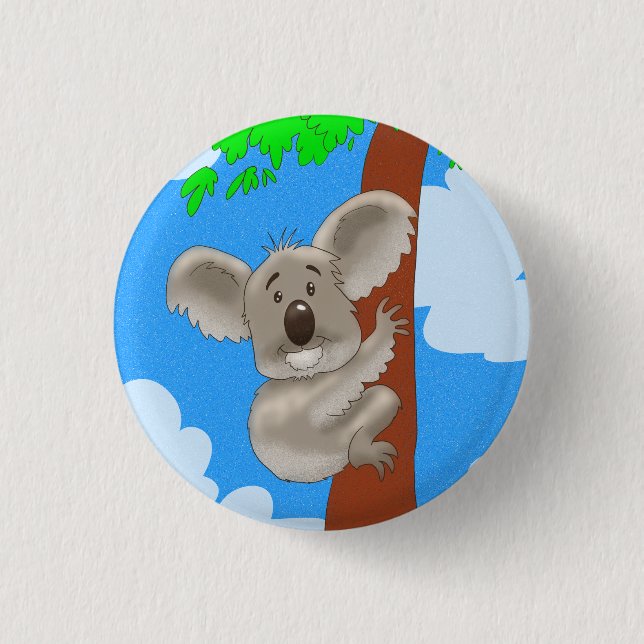 Cartoon Koala Button (Front)