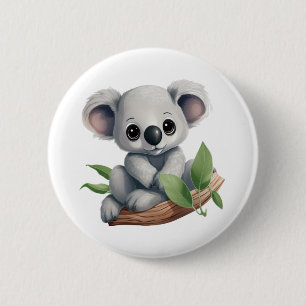 Cartoon koala illustration button