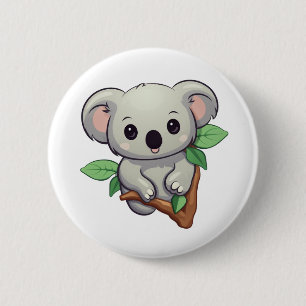 Cartoon koala illustration button
