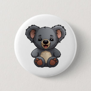 Cartoon koala illustration button