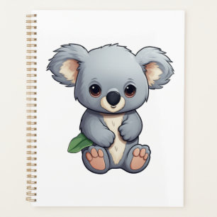 Cartoon koala illustration planner
