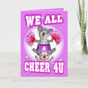 Cartoon Koala We Cheer 4U Get Well Card