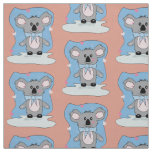 Cartoon Koala with Hearts Kid Fabric