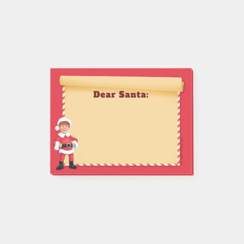 Cartoon Kris Kringle in Red Suit Post_it Notes