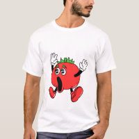 Cartoon La Tomatina Shocked Tomato T-Shirt