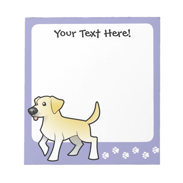 Cartoon Labrador Retriever Notepad (Front)