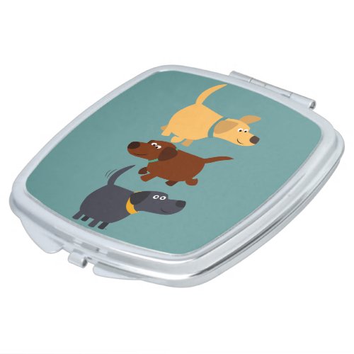 Cartoon Labradors in 3 Flavours Compact Mirror