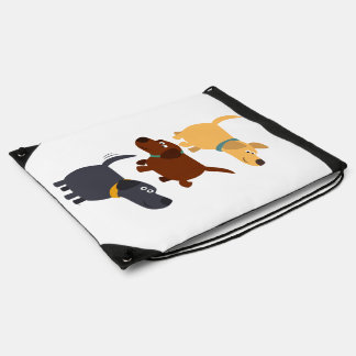 Cartoon Labradors in 3 Flavours Drawstring Bag