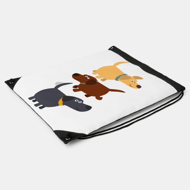 Cartoon Labradors in 3 Flavours Drawstring Bag (Side)