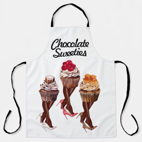 Cartoon Ladies Chocolate Cupcakes  Apron